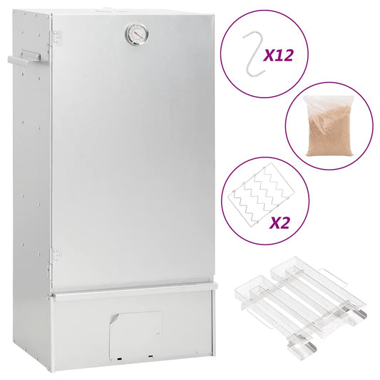 vidaXL Καπνιστήριο Μπάρμπεκιου με Σύστημα Κρύου Καπνού Γαλβαν. Χάλυβας