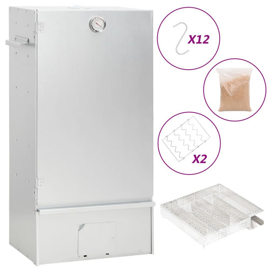 vidaXL Καπνιστήριο Μπάρμπεκιου με Σύστημα Κρύου Καπνού Γαλβαν. Χάλυβας