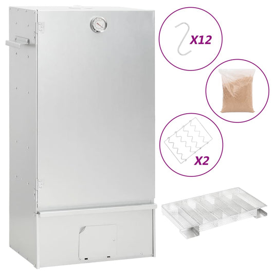 vidaXL Καπνιστήριο Μπάρμπεκιου με Σύστημα Κρύου Καπνού Γαλβαν. Χάλυβας