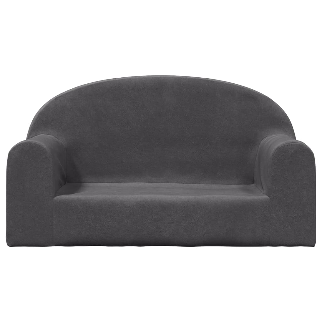vidaXL Καναπές Παιδικός Διθέσιος Ανθρακί από Μαλακό Βελουτέ Ύφασμα