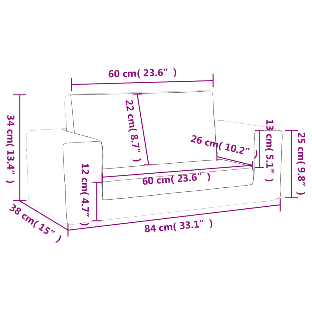 vidaXL Καναπές/Κρεβάτι Παιδικός Διθέσιος Αν Γκρι Μαλακό Βελουτέ Ύφασμα