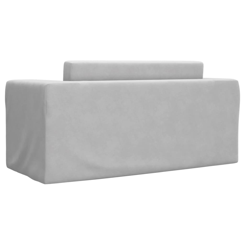 vidaXL Καναπές/Κρεβάτι Παιδικός Διθέσιος Αν Γκρι Μαλακό Βελουτέ Ύφασμα