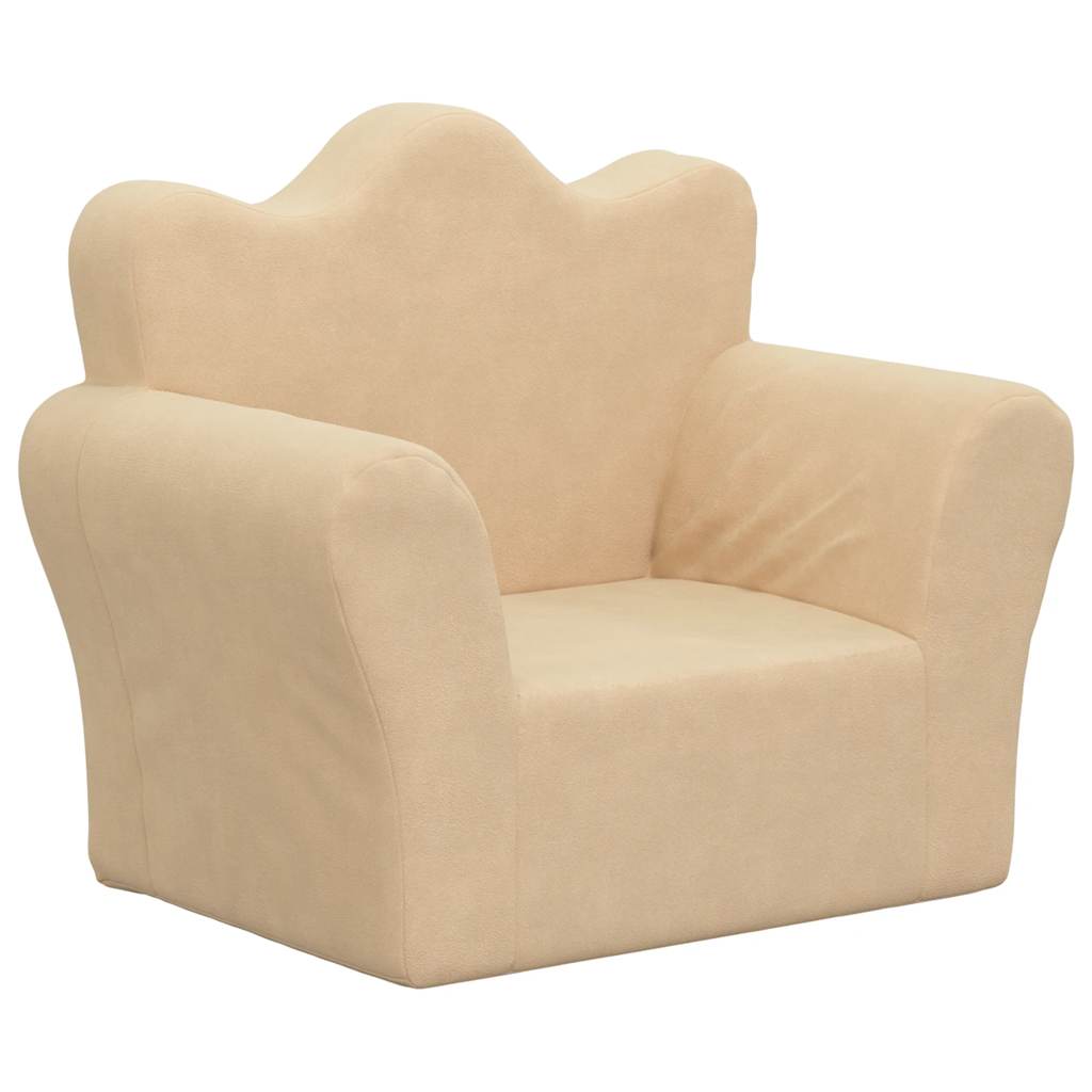 vidaXL Παιδικός καναπές Cream Soft Plush