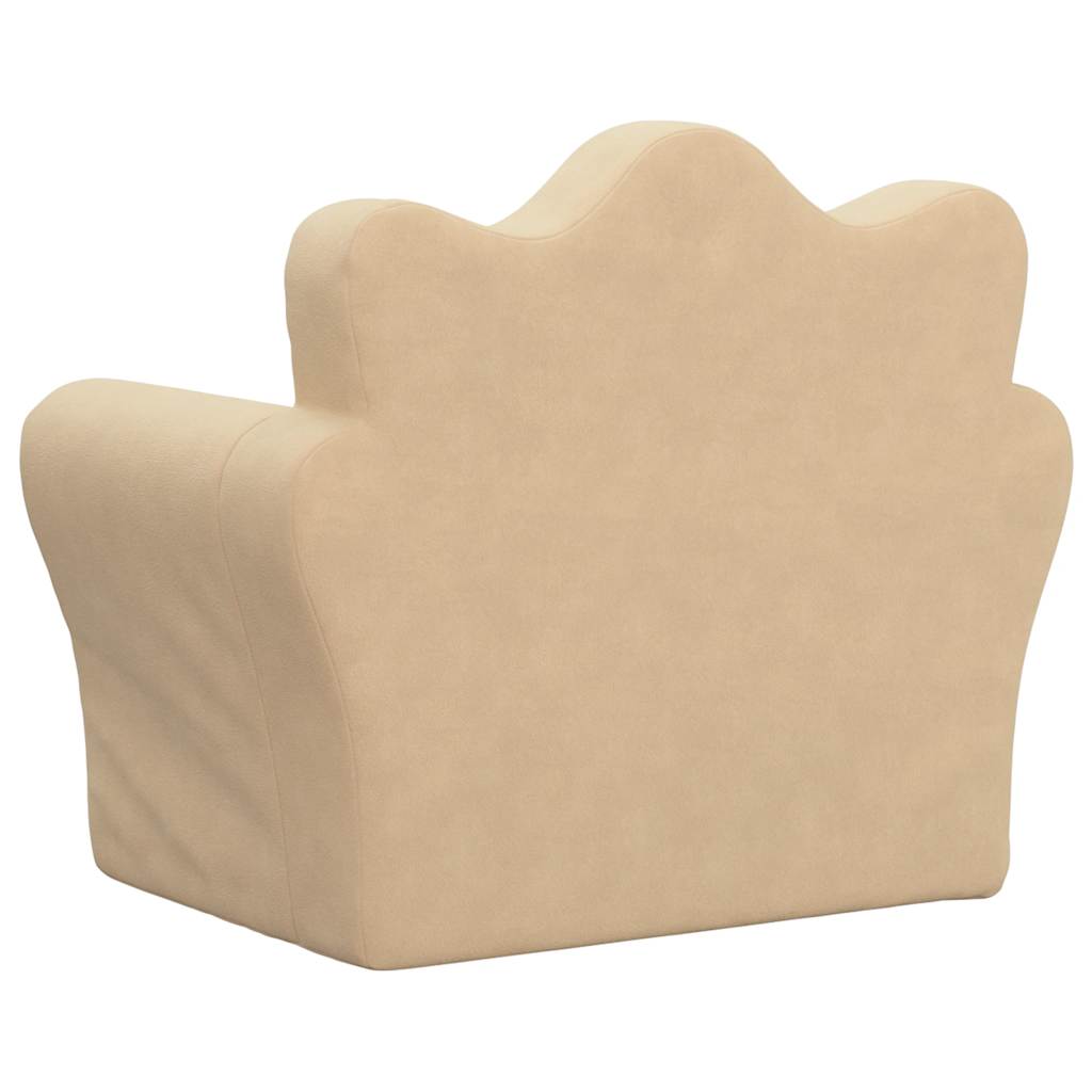 vidaXL Παιδικός καναπές Cream Soft Plush