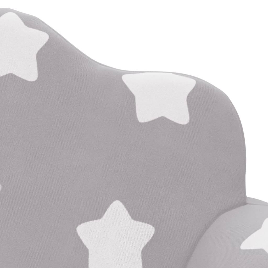 vidaXL Καναπές/Κρεβάτι Παιδ. Διθέσιος Αν. Γκρι Αστέρια Μαλακό Βελουτέ