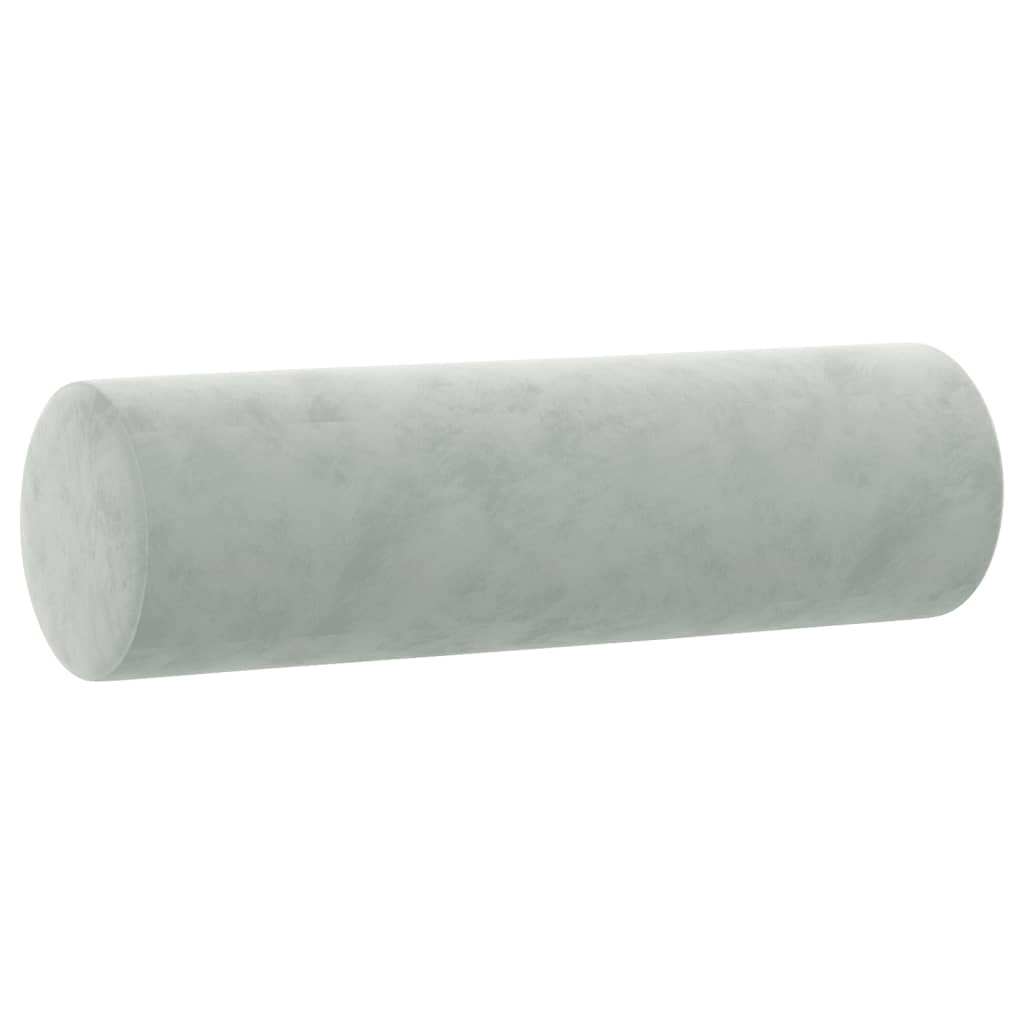 vidaXL Καναπές Τριθέσιος Ανοιχτό γκρι 180 εκ. Βελούδινος με Μαξιλάρια