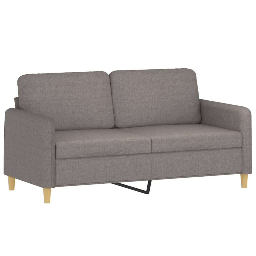 vidaXL Καναπές Διθέσιος Taupe 140 εκ. Υφασμάτινος Διακ. Μαξιλάρια