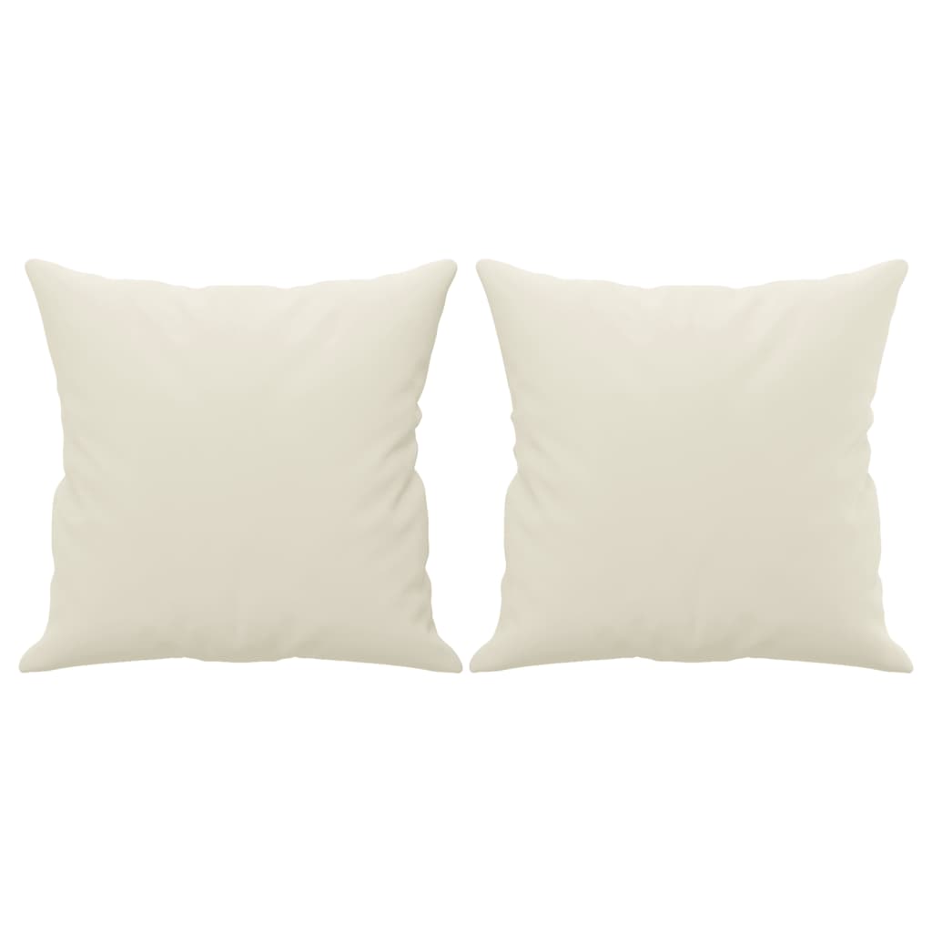vidaXL Καναπές Τριθέσιος Κρεμ 180 εκ. Βελούδινος με Μαξιλάρια
