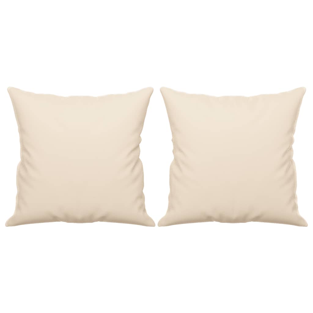 vidaXL Καναπές Διθέσιος Beige 120 εκ. Ύφασμα Μικροϊνών με Μαξιλάρια