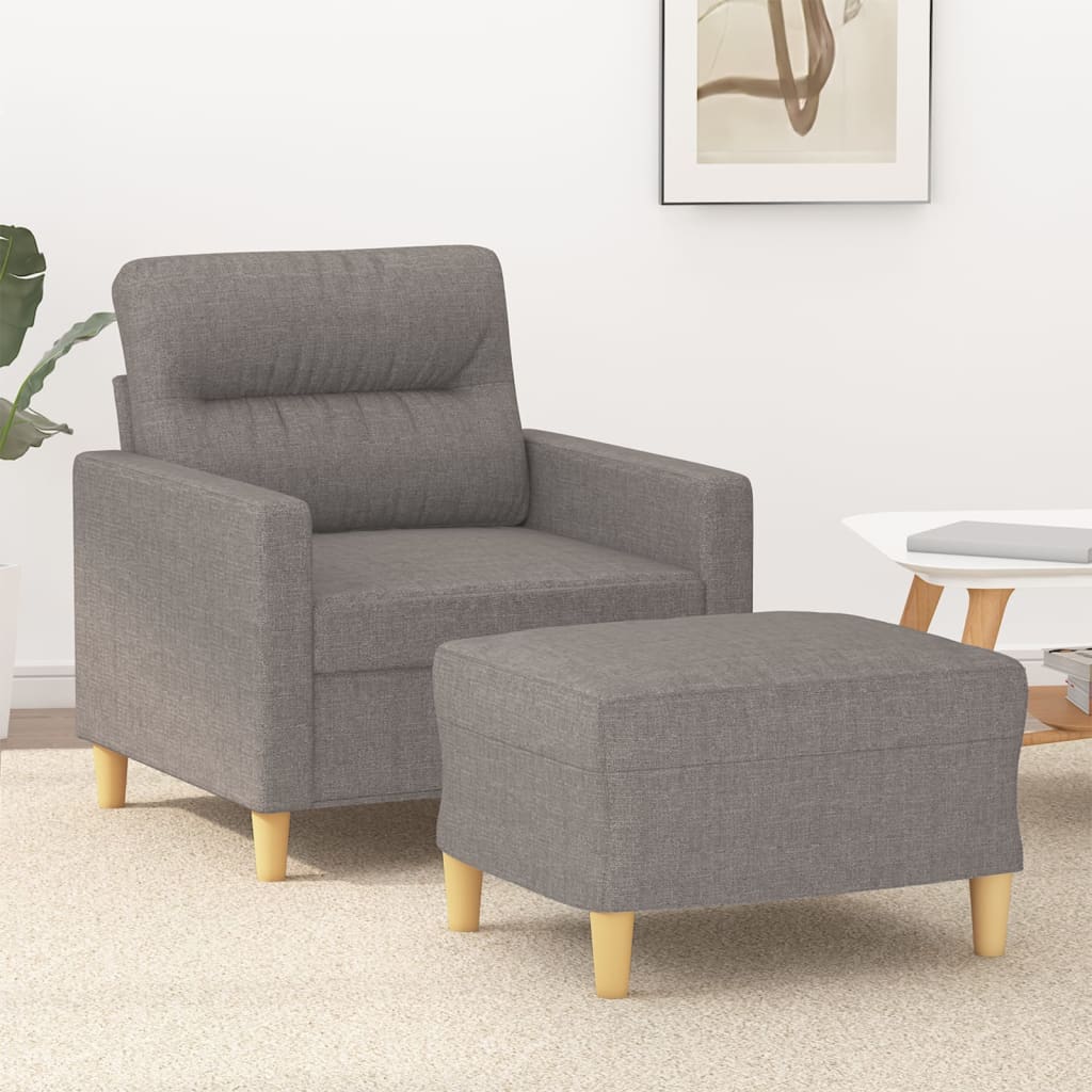vidaXL Πολυθρόνα Taupe 60 εκ. από Υφασμάτινη με Υποπόδιο