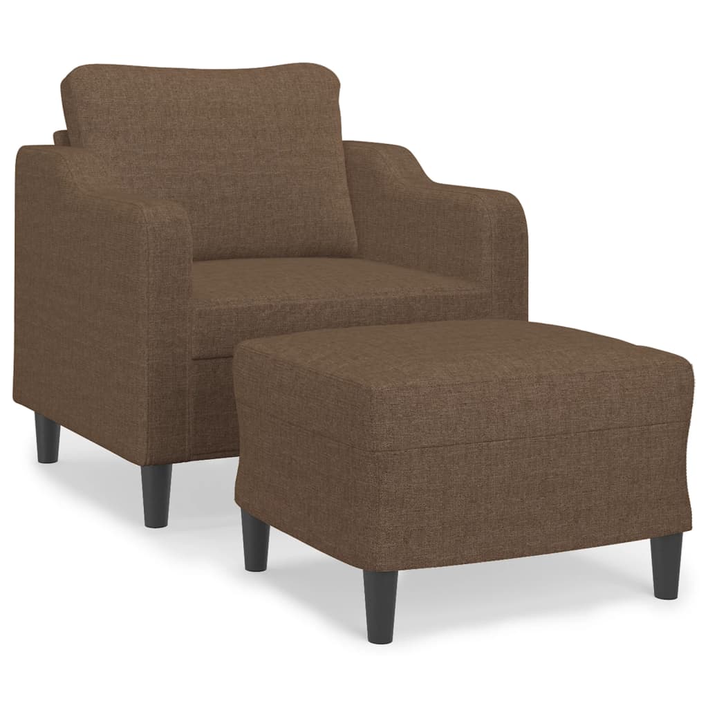 vidaXL Πολυθρόνα Καφέ 60 εκ. Υφασμάτινη με Υποπόδιο