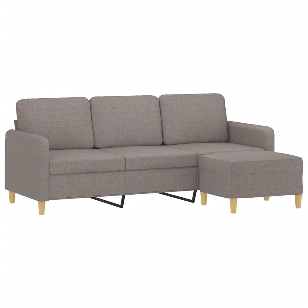 vidaXL Καναπές Τριθέσιος Taupe 180 εκ. Υφασμάτινος με Υποπόδιο