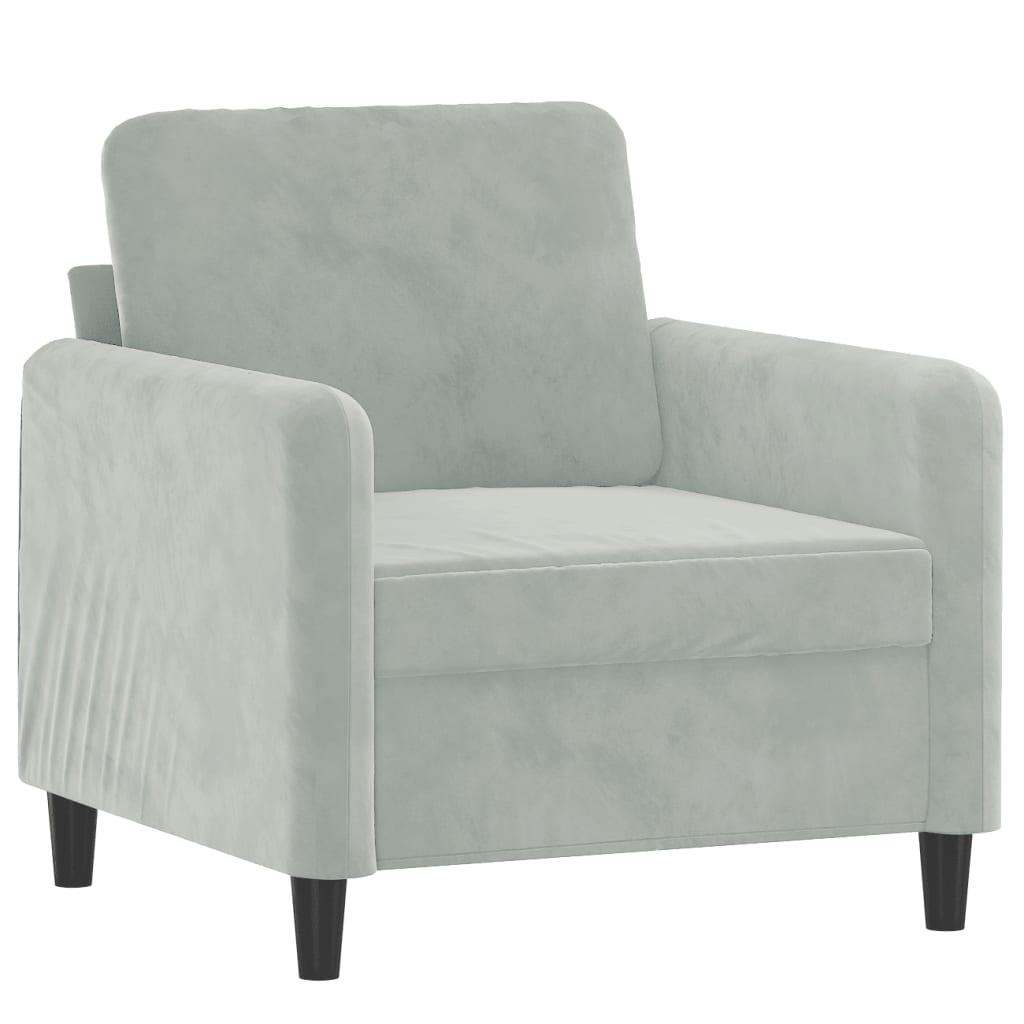vidaXL Σετ Σαλονιού 3 Τεμαχίων Ανοιχτό Γκρι Βελούδινο