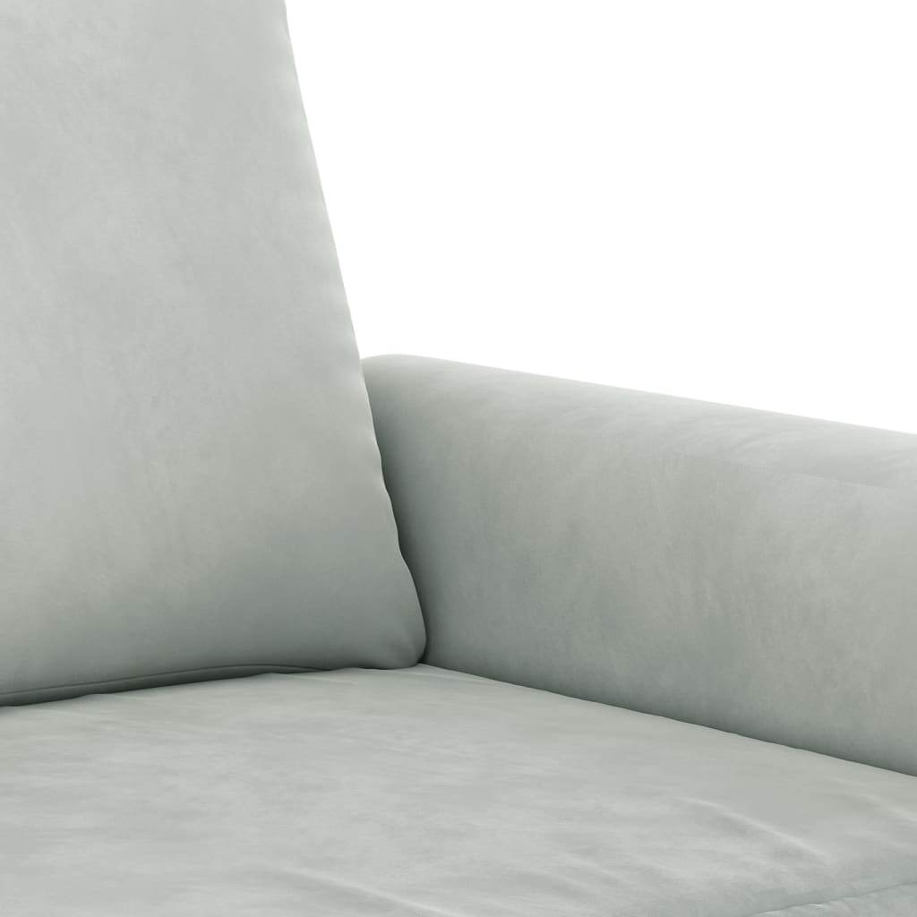 vidaXL Σετ Σαλονιού 4 Τεμαχίων Ανοιχτό Γκρι Βελούδινο με Μαξιλάρια