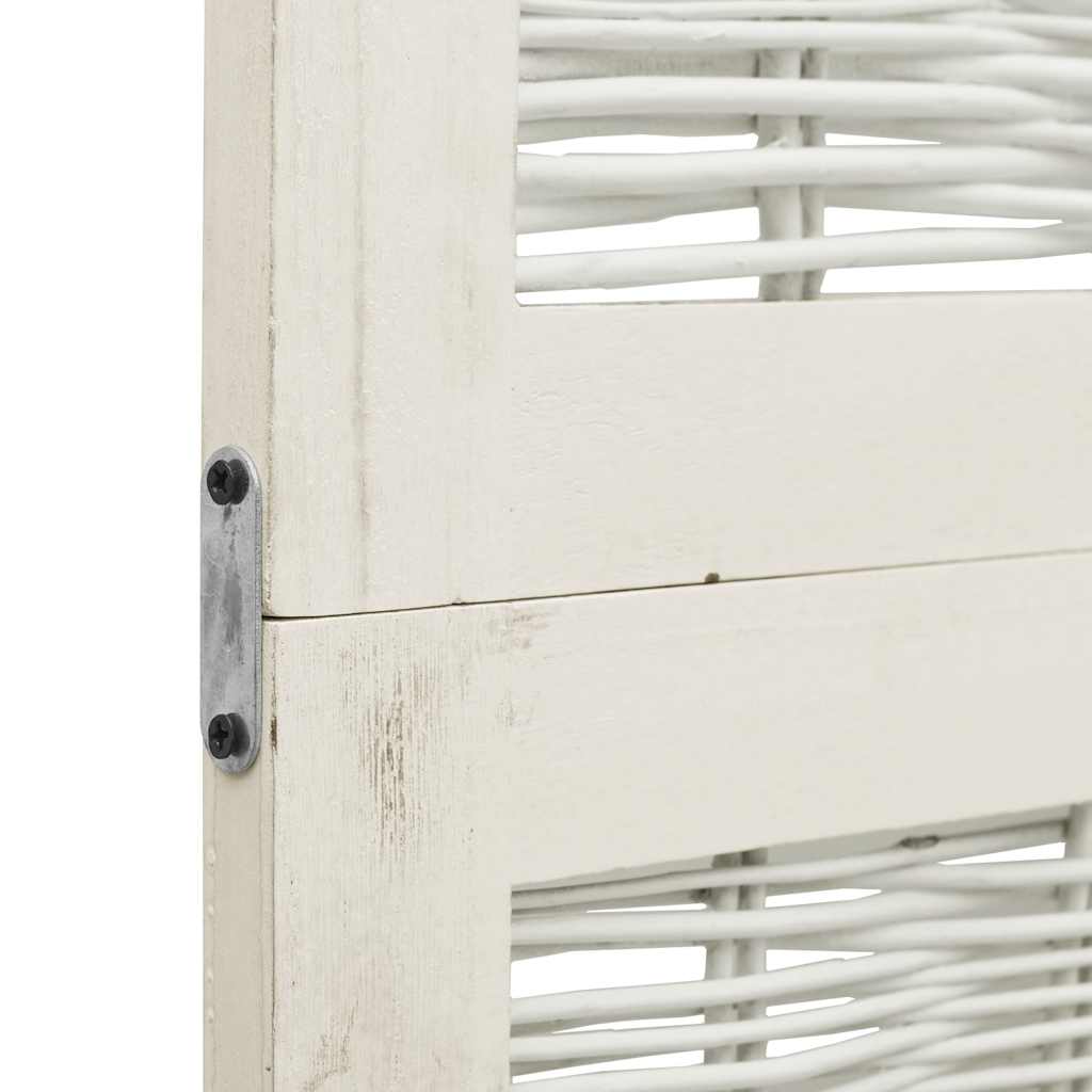 vidaXL Διαχωριστικό Χώρου με 5 Πάνελ Λευκό από Μασίφ Ξύλο Παυλώνιας