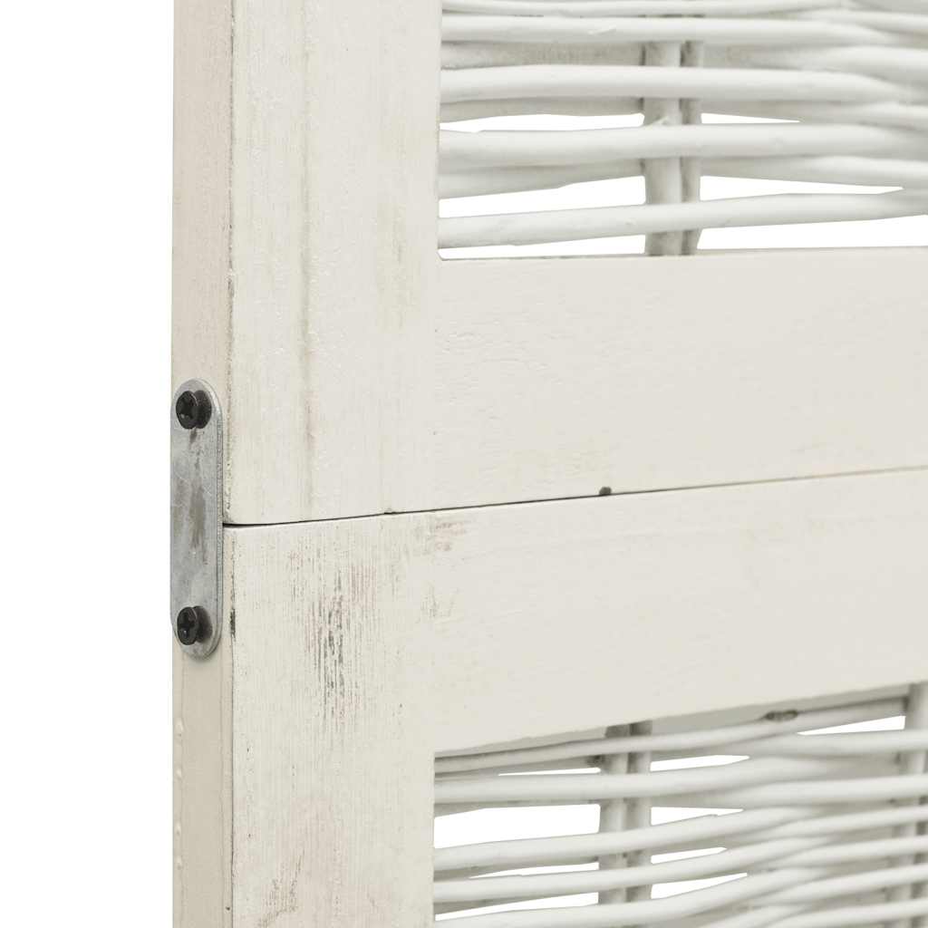 vidaXL Διαχωριστικό Χώρου με 6 Πάνελ Λευκό από Μασίφ Ξύλο Παυλώνιας