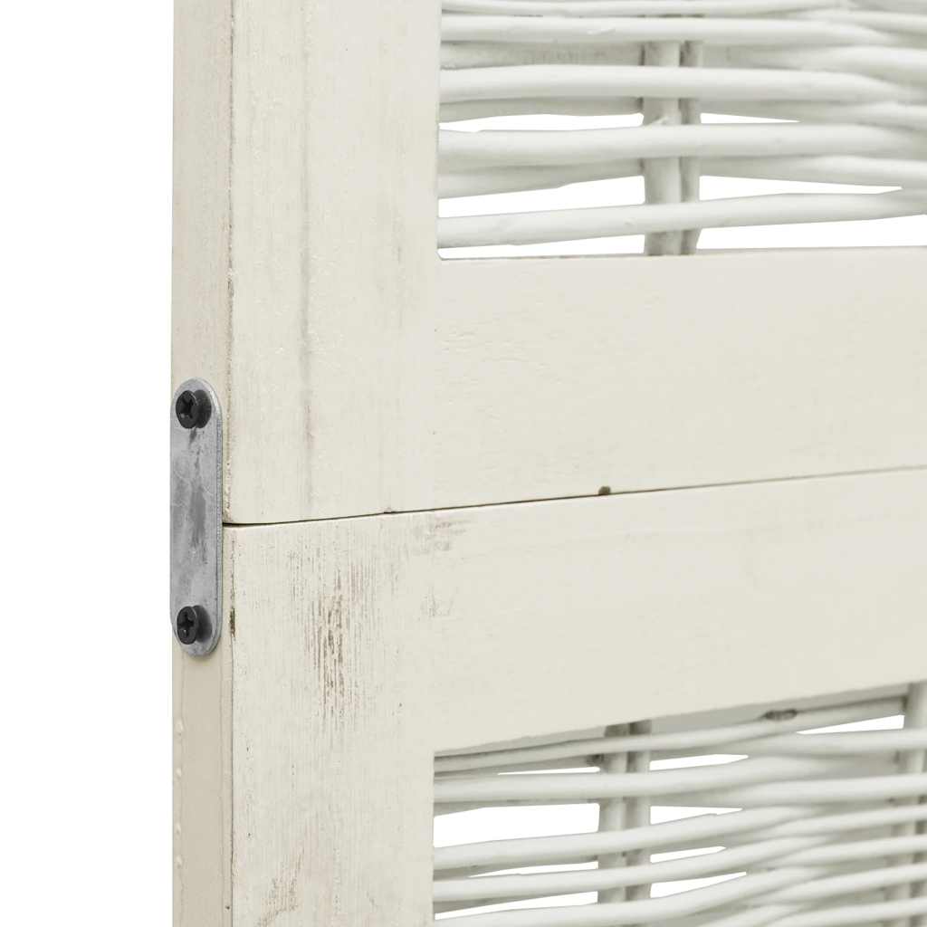 vidaXL Διαχωριστικό Χώρου με 6 Πάνελ Λευκό από Μασίφ Ξύλο Παυλώνιας