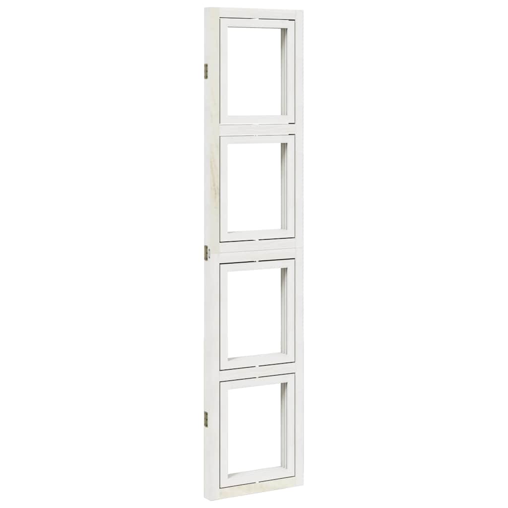 vidaXL Διαχωριστικό Χώρου με 3 Πάνελ Λευκό από Μασίφ Ξύλο Παυλώνιας