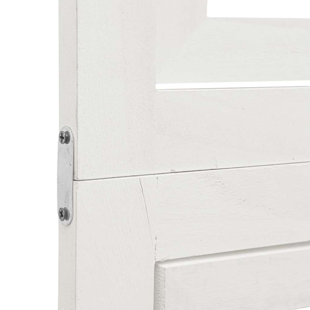 vidaXL Διαχωριστικό Χώρου με 6 Πάνελ Λευκό από Μασίφ Ξύλο Παυλώνιας