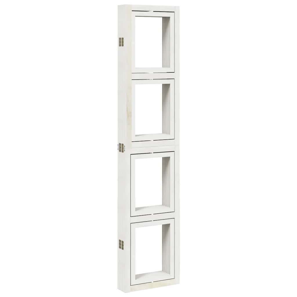 vidaXL Διαχωριστικό Χώρου με 6 Πάνελ Λευκό από Μασίφ Ξύλο Παυλώνιας