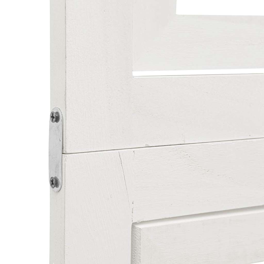 vidaXL Διαχωριστικό Χώρου με 6 Πάνελ Λευκό από Μασίφ Ξύλο Παυλώνιας