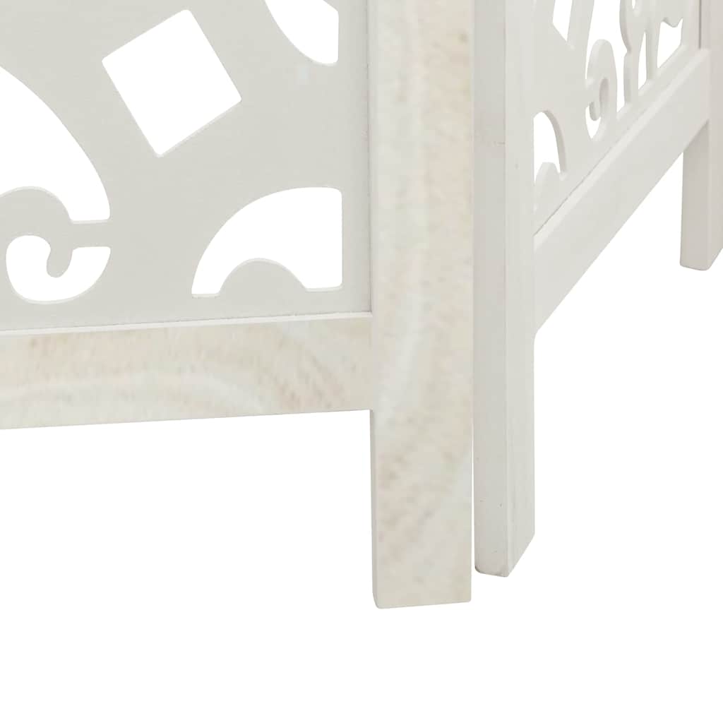 vidaXL Διαχωριστικό Χώρου με 3 Πάνελ Λευκό από Μασίφ Ξύλο Παυλώνιας