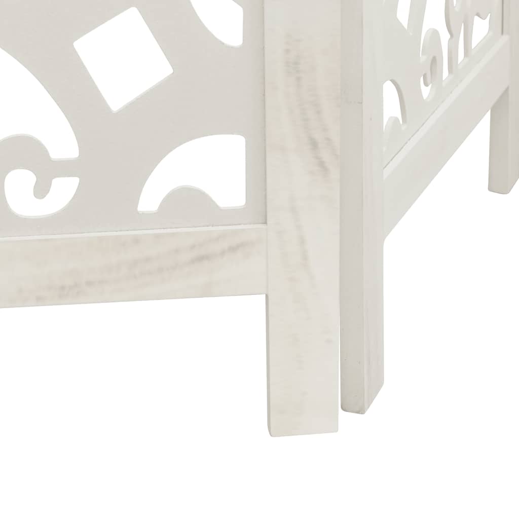 vidaXL Διαχωριστικό Χώρου με 3 Πάνελ Λευκό από Μασίφ Ξύλο Παυλώνιας