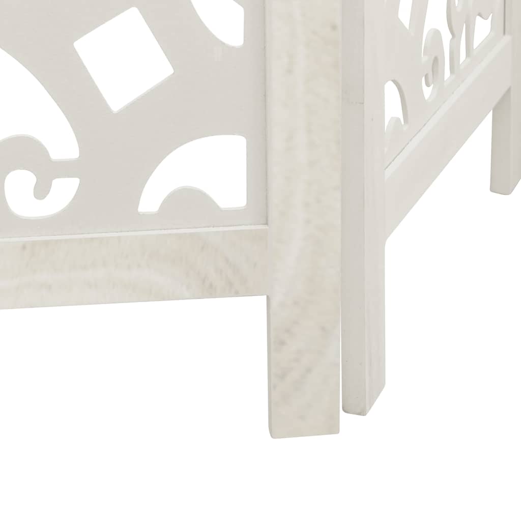 vidaXL Διαχωριστικό Χώρου με 4 Πάνελ Λευκό από Μασίφ Ξύλο Παυλώνιας