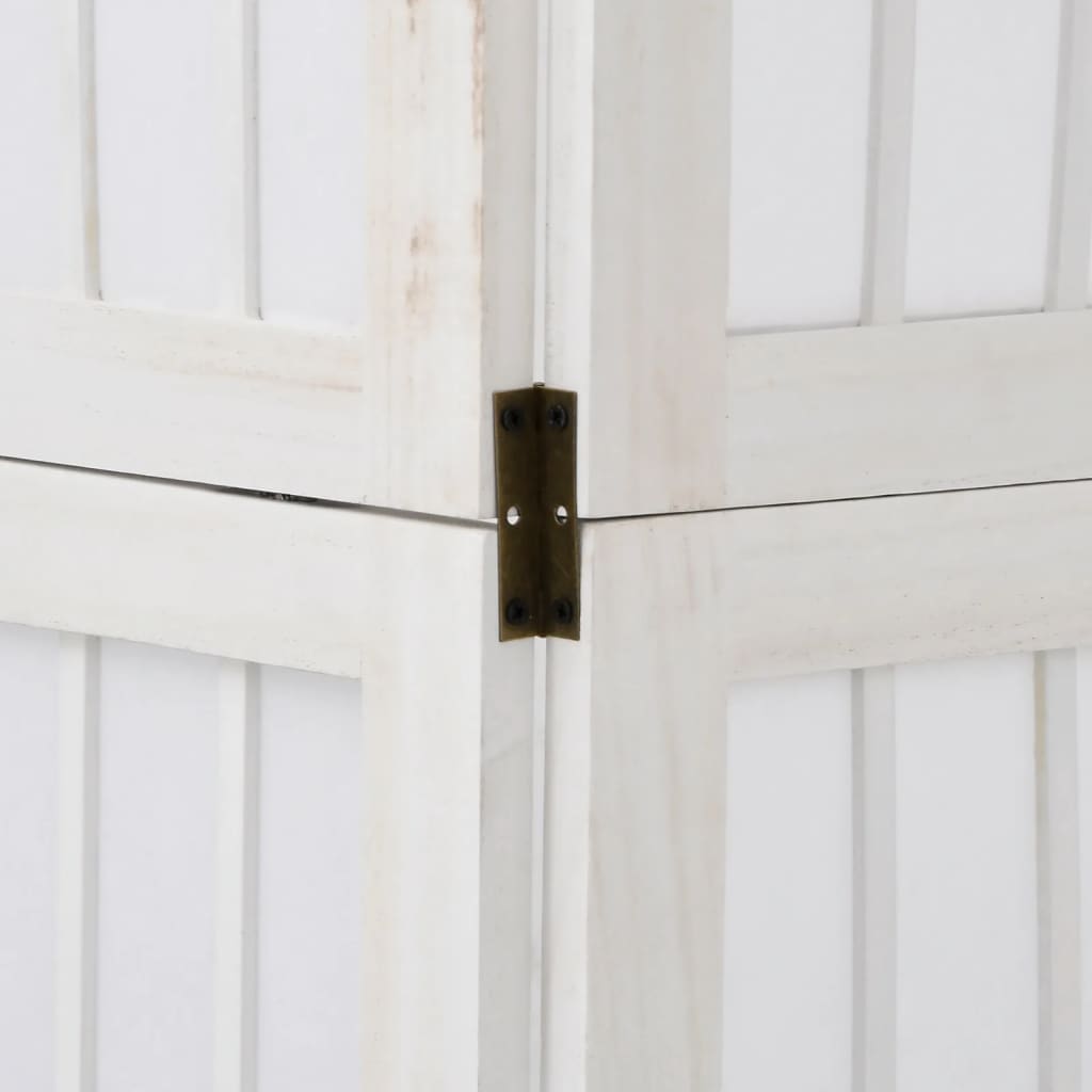 vidaXL Διαχωριστικό Χώρου με 3 Πάνελ Λευκό από Μασίφ Ξύλο Παυλώνιας