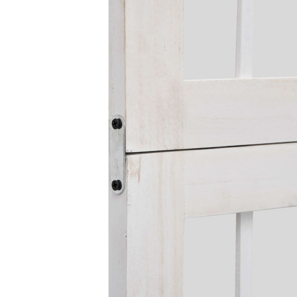 vidaXL Διαχωριστικό Χώρου με 6 Πάνελ Λευκό από Μασίφ Ξύλο Παυλώνιας