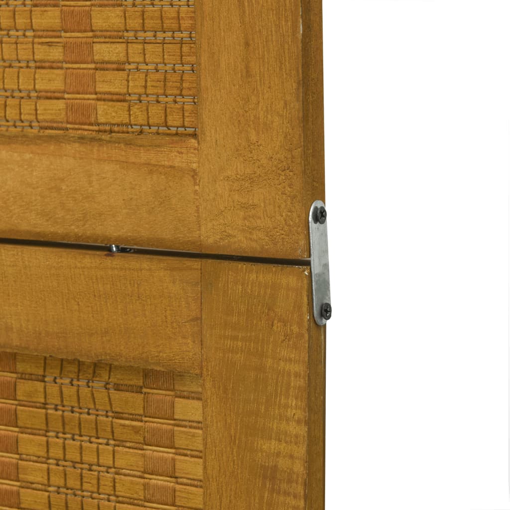 vidaXL Διαχωριστικό Χώρου με 5 Πάνελ Καφέ από Μασίφ Ξύλο Παυλώνιας