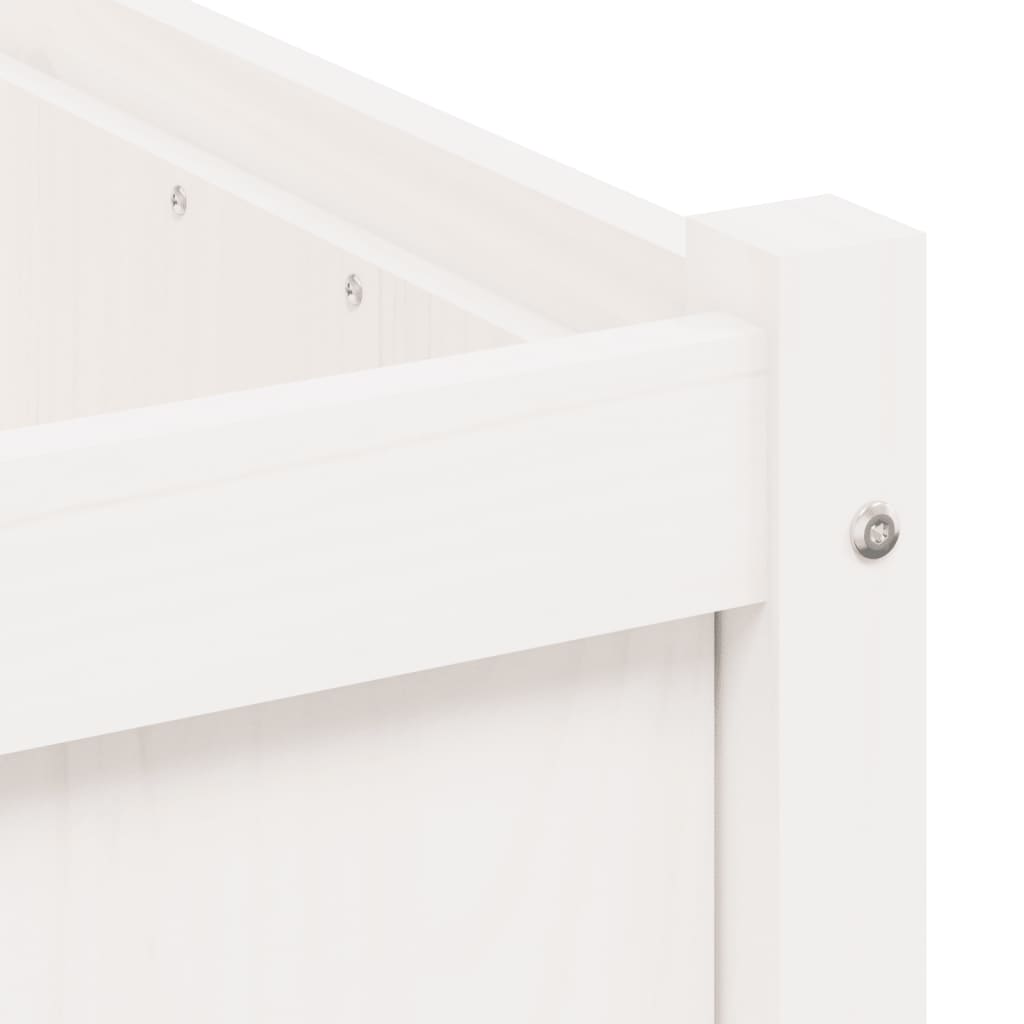 vidaXL Ζαρντινιέρες 2 τεμ. Λευκό από Μασίφ Ξύλο Πεύκου