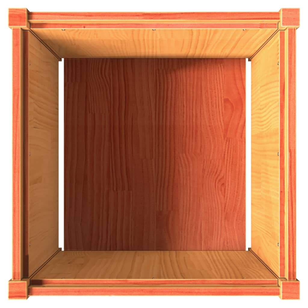 vidaXL Ζαρντινιέρα Καφέ Κεριού 60 x 60 x 60 εκ. από Μασίφ Ξύλο Πεύκου