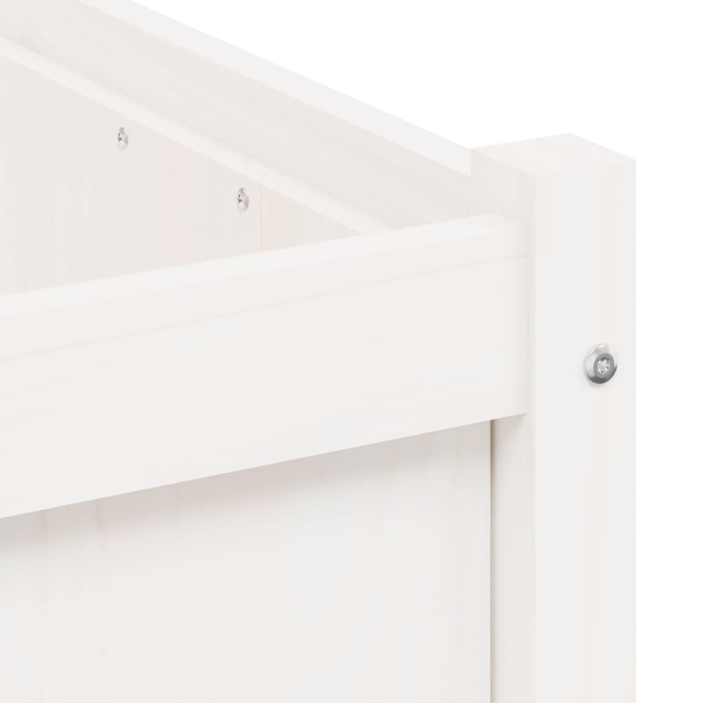 vidaXL Ζαρντινιέρα Λευκή 70 x 70 x 70 εκ. από Μασίφ Ξύλο Πεύκου