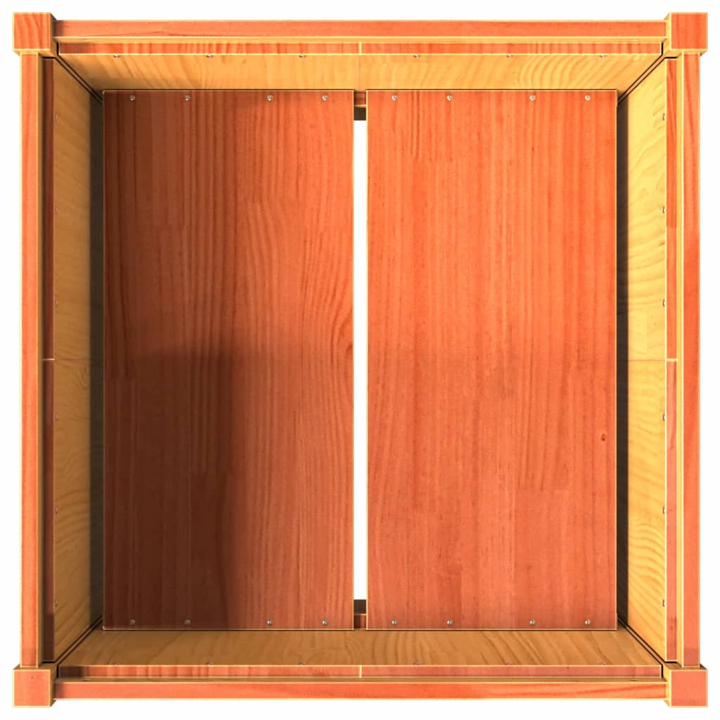 vidaXL Ζαρντινιέρα Καφέ Κεριού 70 x 70 x 70 εκ. από Μασίφ Ξύλο Πεύκου