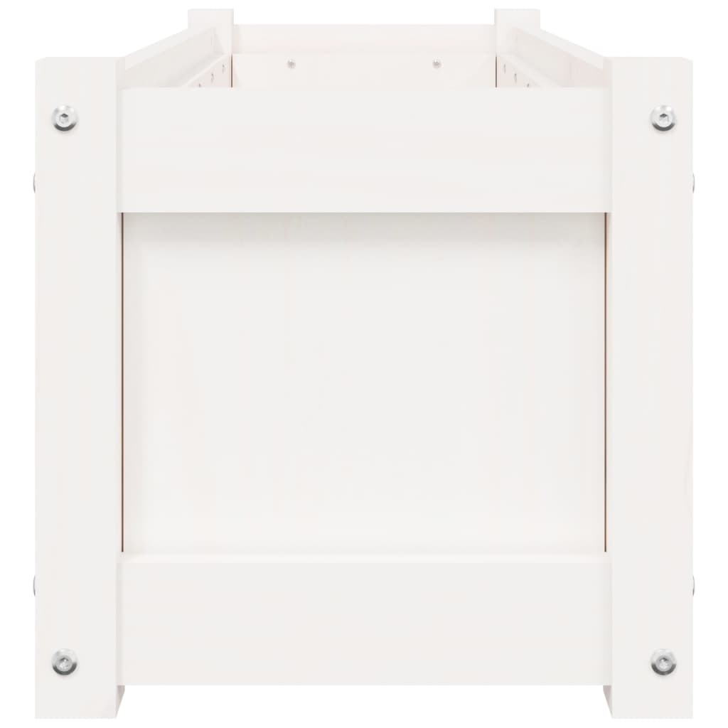 vidaXL Ζαρντινιέρα Λευκή 90 x 31 x 31 εκ. από Μασίφ Ξύλο Πεύκου