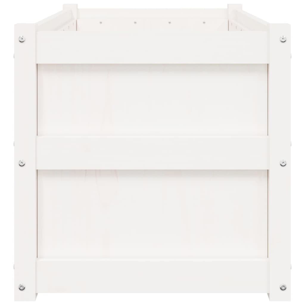 vidaXL Ζαρντινιέρες 2 τεμ. Λευκό Μασίφ Ξύλο Πεύκου