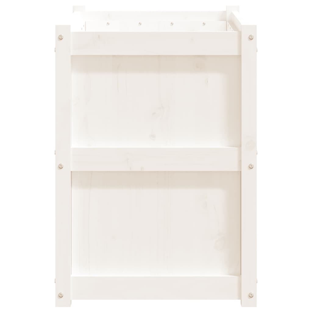 vidaXL Ζαρντινιέρα Λευκή 90 x 50 x 70 εκ. από Μασίφ Ξύλο Πεύκου