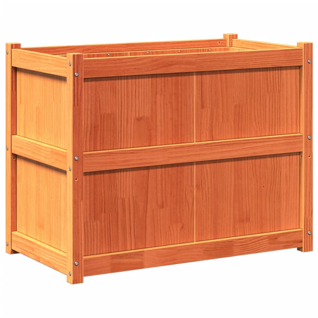vidaXL Ζαρντινιέρα Καφέ Κεριού 90 x 50 x 70 εκ. από Μασίφ Ξύλο Πεύκου