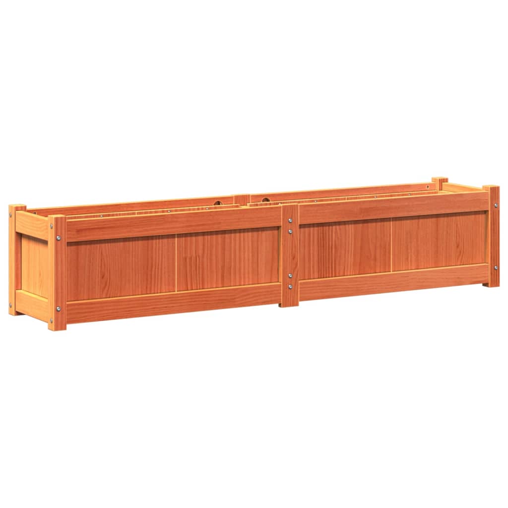 vidaXL Ζαρντινιέρα Καφέ Κεριού 150 x 31 x 31 εκ. από Μασίφ Ξύλο Πεύκου