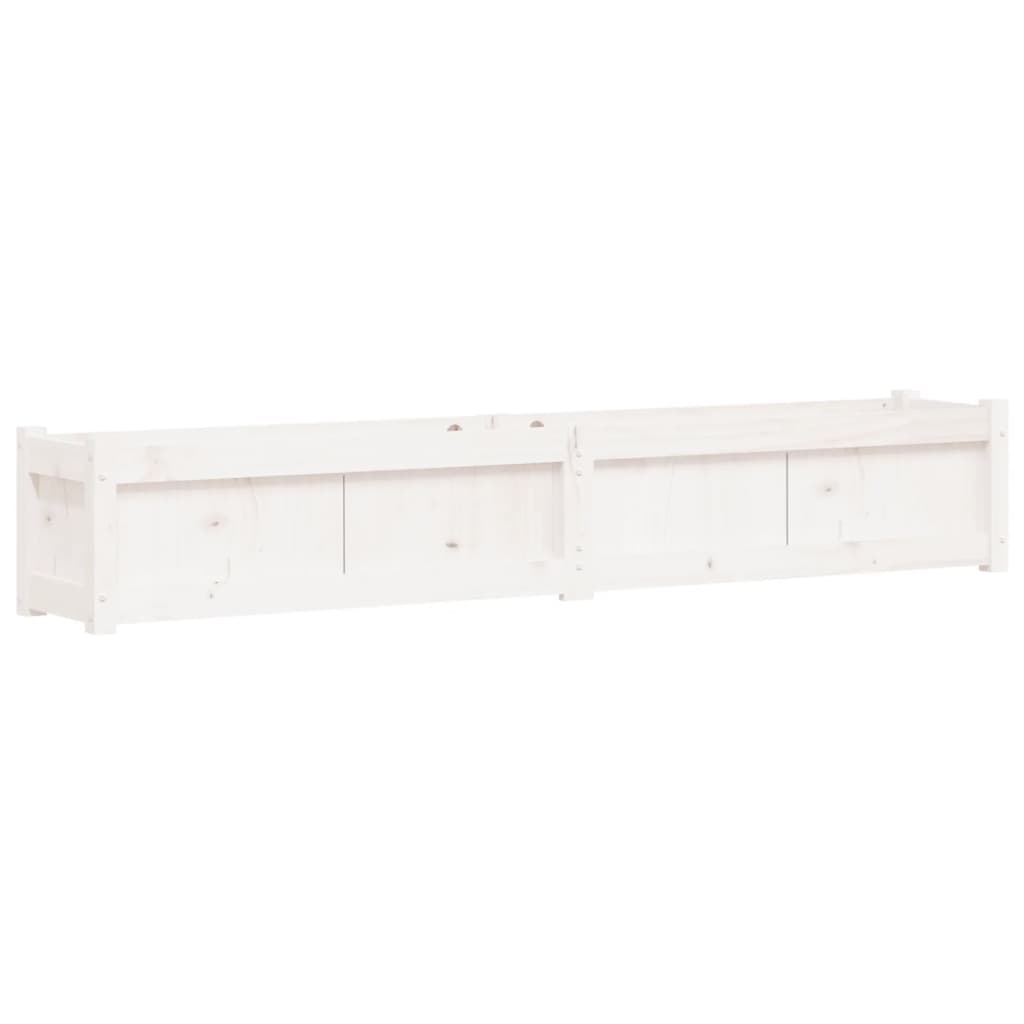 vidaXL Ζαρντινιέρα Λευκή 180 x 31 x 31 εκ. από Μασίφ Ξύλο Πεύκου