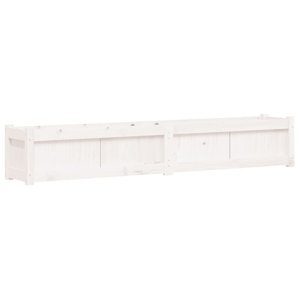 vidaXL Ζαρντινιέρα Λευκή 180 x 31 x 31 εκ. από Μασίφ Ξύλο Πεύκου