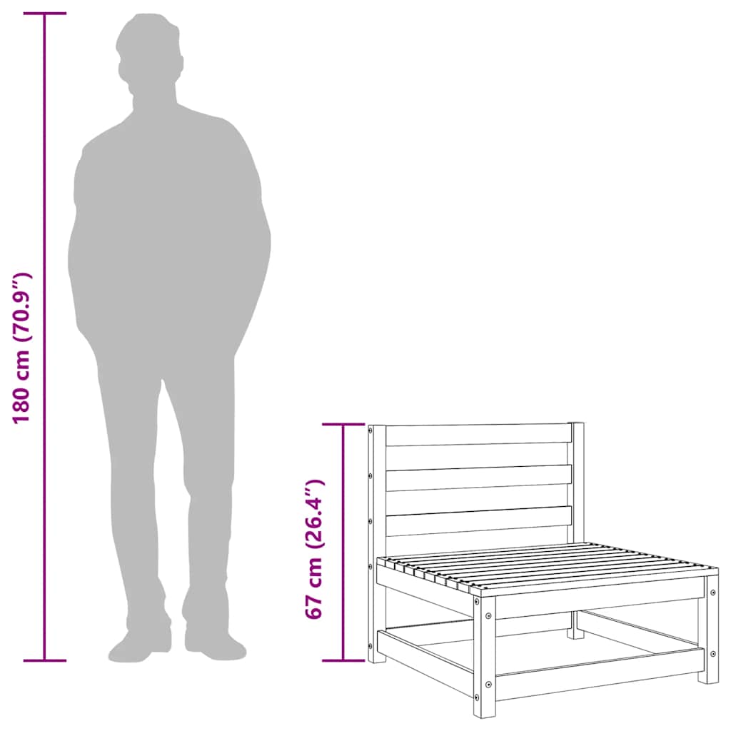 vidaXL Καναπέδες Κήπου Χωρίς Μπράτσα 70x70x67 εκ. Μασίφ Ξύλο Πεύκου