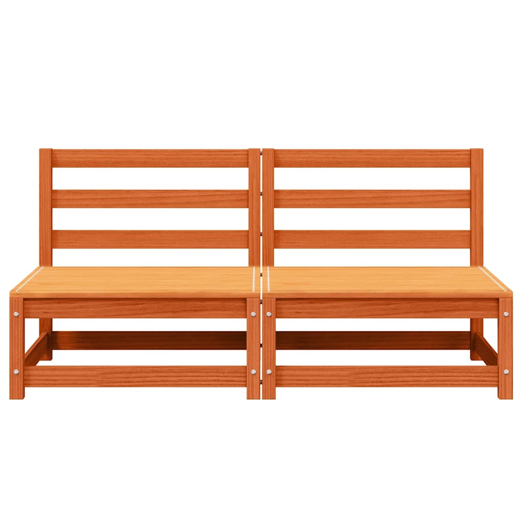 vidaXL Καναπέδες Κήπου Χωρ. Μπράτσα 2Τεμ Καφέ κεριού Μασίφ Πεύκο