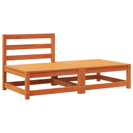 vidaXL Καναπές Κήπου Χωρίς Μπράτσα με Υποπόδιο από Μασίφ Ξύλο Πεύκου