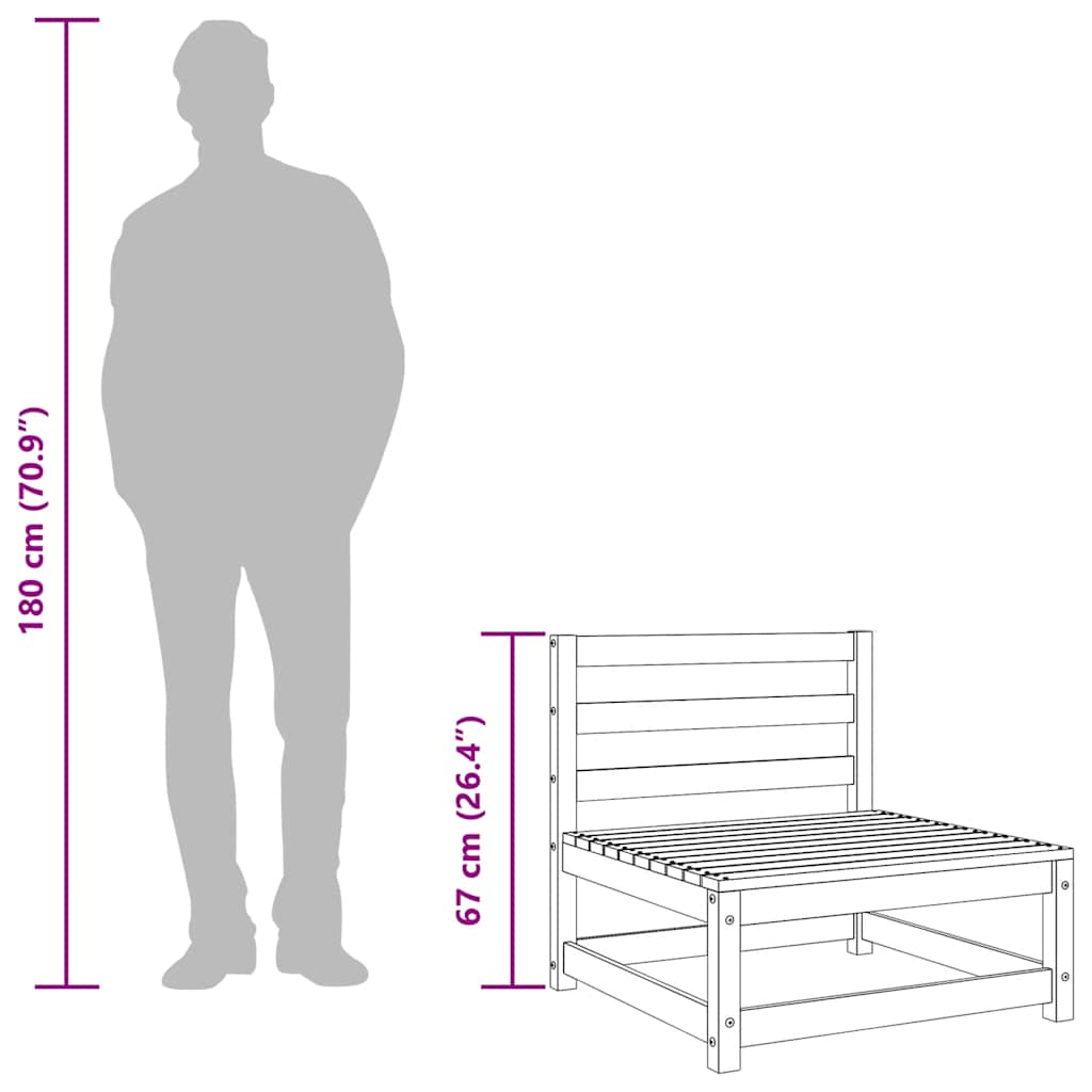vidaXL Καναπές Κήπου Χωρίς Μπράτσα + Υποπόδιο Μασίφ Ξύλο Ψευδοτσούγκας