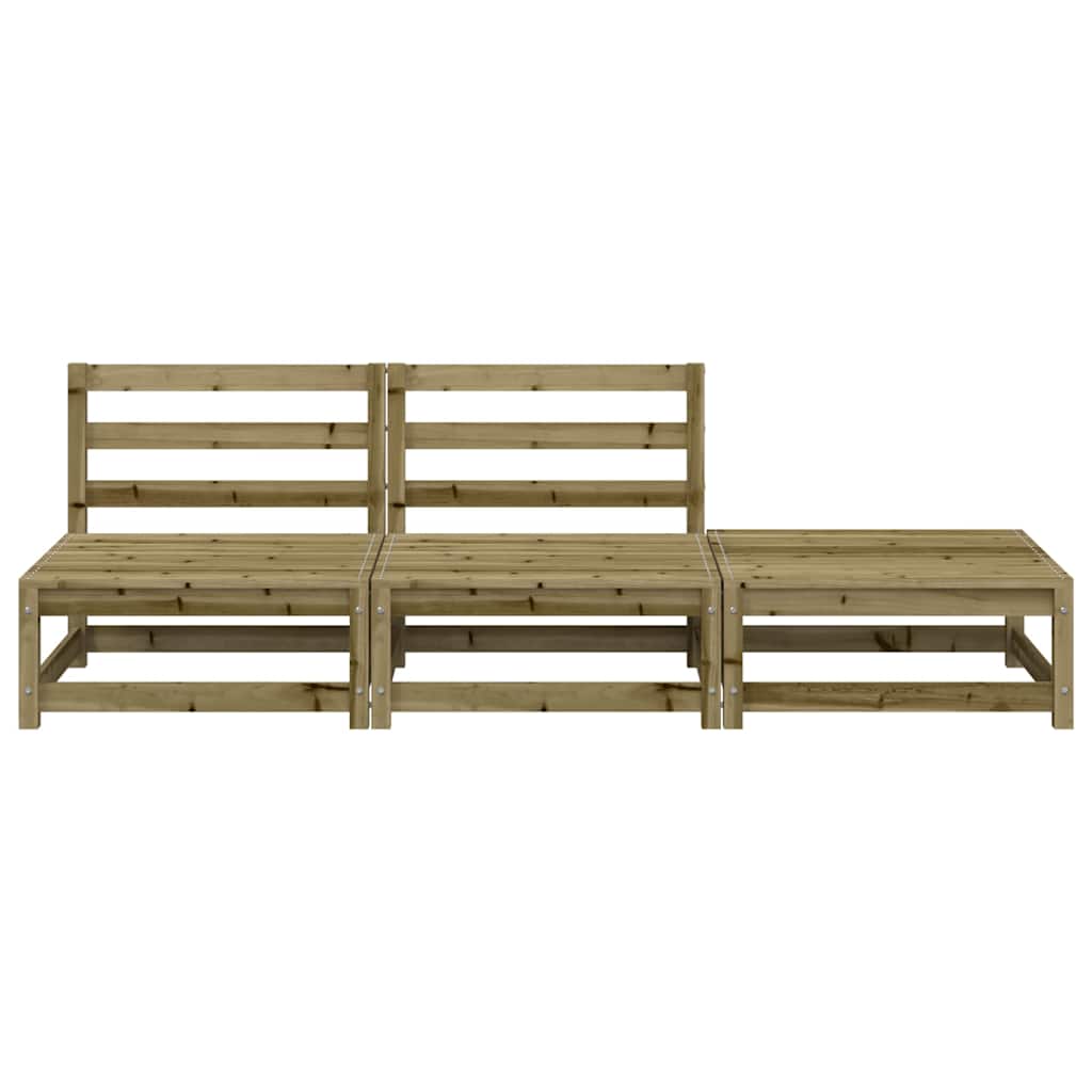 vidaXL Καναπές Κήπου Χωρίς Μπράτσα με Υποπόδιο Εμποτισμένο Ξύλο Πεύκου