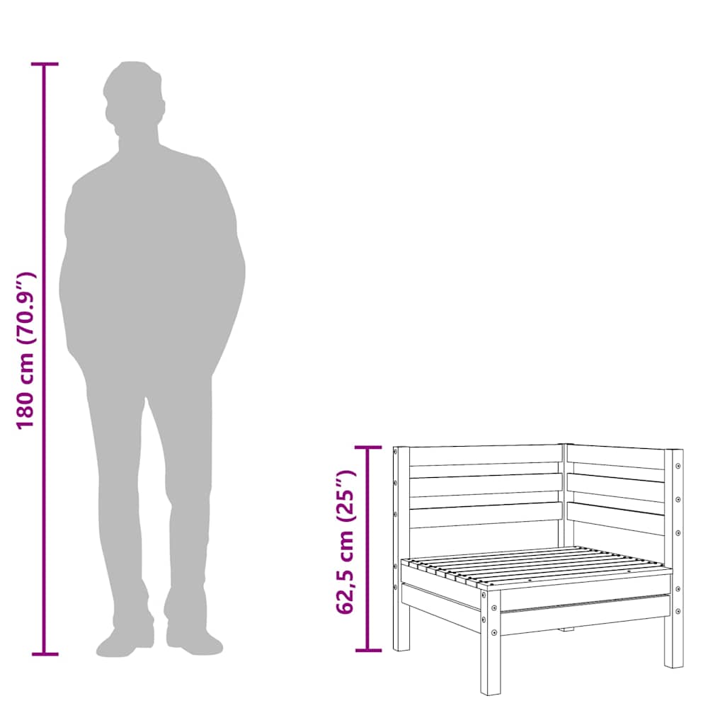 vidaXL Καναπέδες Κήπου Γωνιακοί 2 τεμ. από Μασίφ Ξύλο Ψευδοτσούγκας