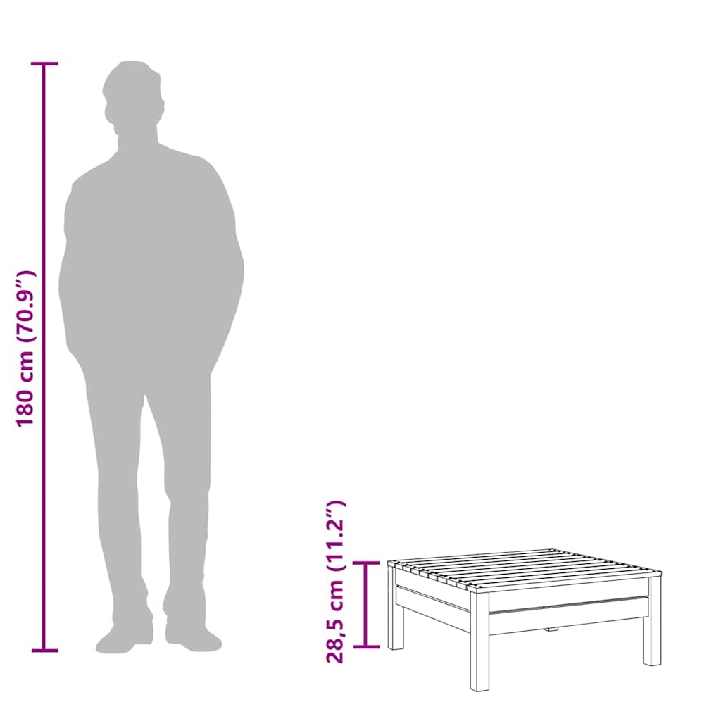 vidaXL Υποπόδιο Κήπου Καφέ Κεριού από Μασίφ Ξύλο Πεύκου