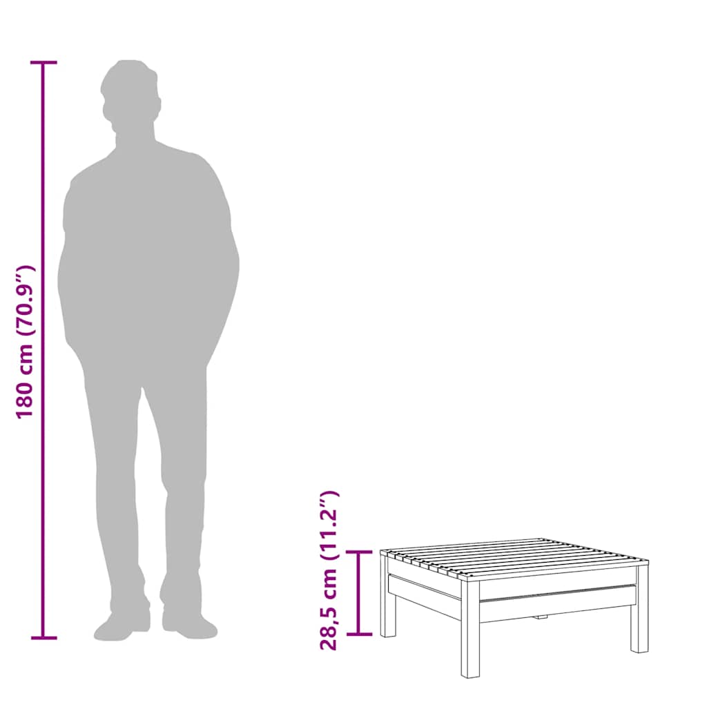 vidaXL Υποπόδιο Κήπου από Μασίφ Ξύλο Ψευδοτσούγκας